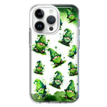 Apple iPhone 14 Pro Gnomes Shamrock Lucky Green Clover St. Patrick Hybrid Protective Phone Case Cover
