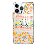 Apple iPhone 15 Pro Choose Happy Smiley Face Retro Vintage Groovy 70s Style Hybrid Protective Phone Case Cover