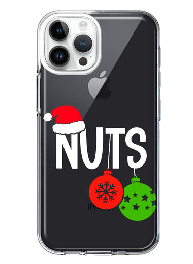 Apple iPhone 15 Pro Max Christmas Funny Couples Chest Nuts Ornaments Hybrid Protective Phone Case Cover