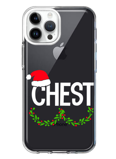 Apple iPhone 15 Pro Max Christmas Funny Ornaments Couples Chest Nuts Hybrid Protective Phone Case Cover