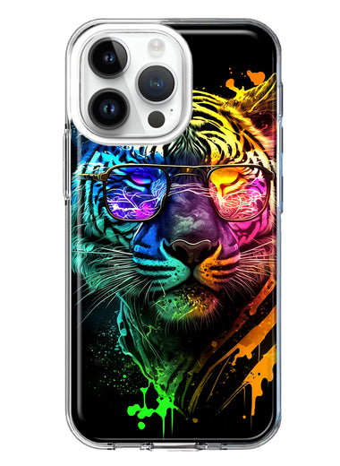 Apple iPhone 14 Pro Max Neon Rainbow Swag Tiger Hybrid Protective Phone Case Cover