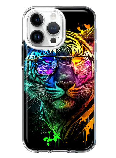Apple iPhone 15 Pro Max Neon Rainbow Swag Tiger Hybrid Protective Phone Case Cover