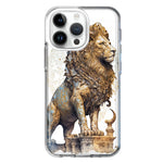 Apple iPhone 14 Pro Max Ancient Lion Sculpture Hybrid Protective Phone Case Cover
