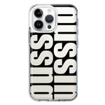 Apple iPhone 14 Pro Max Black Clear Funny Text Quote Bussin Hybrid Protective Phone Case Cover