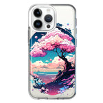 Apple iPhone 14 Pro Max Kawaii Manga Pink Cherry Blossom Japanese Sky Floral Ocean Hybrid Protective Phone Case Cover