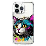 Apple iPhone 14 Pro Max Cool Cat Oil Paint Pop Art Hybrid Protective Phone Case Cover