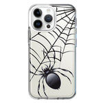 Apple iPhone 14 Pro Max Creepy Black Spider Web Halloween Horror Spooky Hybrid Protective Phone Case Cover