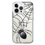 Apple iPhone 15 Pro Creepy Black Spider Web Halloween Horror Spooky Hybrid Protective Phone Case Cover