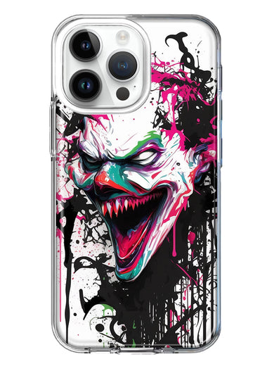 Apple iPhone 15 Pro Evil Joker Face Painting Graffiti Hybrid Protective Phone Case Cover
