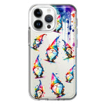 Apple iPhone 14 Pro Max Neon Water Painting Colorful Splash Gnomes Hybrid Protective Phone Case Cover