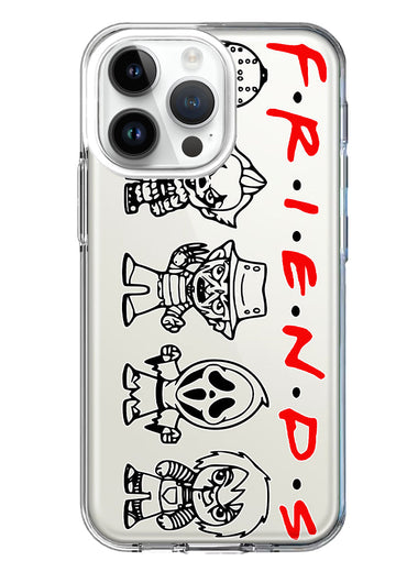 Apple iPhone 15 Pro Max Cute Halloween Spooky Horror Scary Characters Friends Hybrid Protective Phone Case Cover