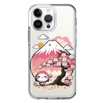 Apple iPhone 14 Pro Max Kawaii Manga Pink Cherry Blossom Fuji Mountain Mochi Girl Hybrid Protective Phone Case Cover