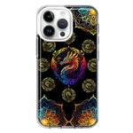 Apple iPhone 14 Pro Max Mandala Geometry Abstract Dragon Pattern Hybrid Protective Phone Case Cover