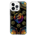Apple iPhone 15 Pro Mandala Geometry Abstract Dragon Pattern Hybrid Protective Phone Case Cover