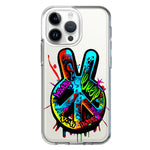 Apple iPhone 15 Pro Peace Graffiti Painting Art Hybrid Protective Phone Case Cover