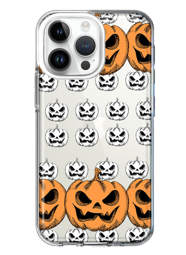 Apple iPhone 14 Pro Max Halloween Spooky Horror Scary Jack O Lantern Pumpkins Hybrid Protective Phone Case Cover