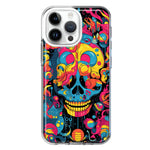 Apple iPhone 14 Pro Max Psychedelic Trippy Death Skull Pop Art Hybrid Protective Phone Case Cover