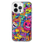 Apple iPhone 14 Pro Max Psychedelic Trippy Happy Characters Pop Art Hybrid Protective Phone Case Cover