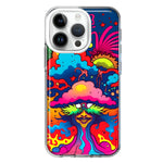 Apple iPhone 14 Pro Neon Rainbow Psychedelic Trippy Hippie Bomb Star Dream Hybrid Protective Phone Case Cover