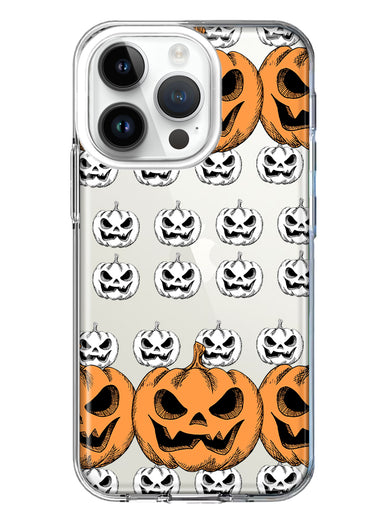 Apple iPhone 14 Pro Halloween Spooky Horror Scary Jack O Lantern Pumpkins Hybrid Protective Phone Case Cover