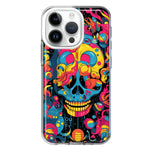 Apple iPhone 14 Pro Psychedelic Trippy Death Skull Pop Art Hybrid Protective Phone Case Cover