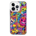 Apple iPhone 14 Pro Psychedelic Trippy Happy Characters Pop Art Hybrid Protective Phone Case Cover