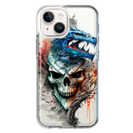 Apple iPhone 15 Fantasy Blue Dragon Dream Skull Double Layer Phone Case Cover