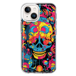 Apple iPhone 13 Mini Psychedelic Trippy Death Skull Pop Art Hybrid Protective Phone Case Cover