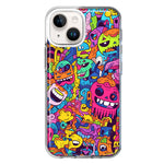 Apple iPhone 13 Mini Psychedelic Trippy Happy Characters Pop Art Hybrid Protective Phone Case Cover