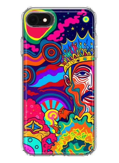 Apple iPhone 6/7/8/SE 2020/SE 3 2022 Neon Rainbow Psychedelic Indie Hippie Indie King Hybrid Protective Phone Case Cover