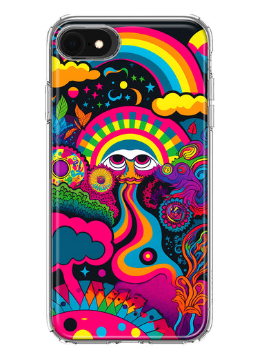 Apple iPhone 6/7/8/SE 2020/SE 3 2022 Psychedelic Trippy Hippie Night Walk Hybrid Protective Phone Case Cover