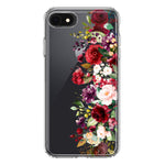 Apple iPhone SE 2nd 3rd Generation Red Summer Watercolor Floral Bouquets Ruby Flowers Hybrid Protective Phone Case Cover