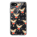Apple iPhone SE 2nd 3rd Generation Red Nose Reindeer Christmas Winter Holiday Hybrid Protective Phone Case Cover