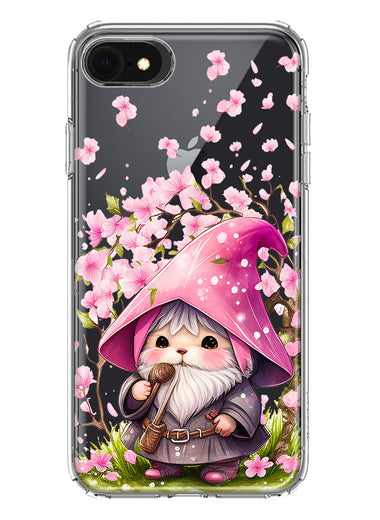 Apple iPhone 6/7/8/SE 2020/SE 3 2022 Cute Pink Cherry Blossom Gnome Spring Floral Flowers Double Layer Phone Case Cover