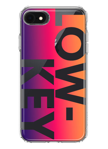 Apple iPhone SE 2nd 3rd Generation Purple Pink Orange Clear Funny Text Quote Low Key Hybrid Protective Phone Case Cover