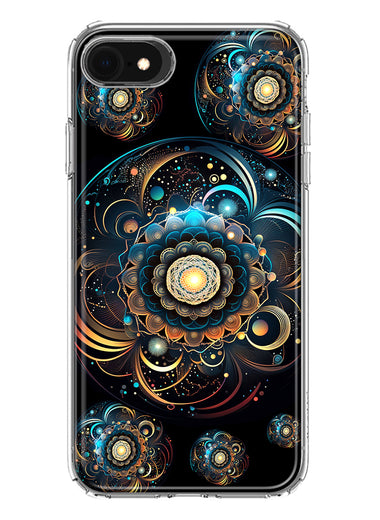 Apple iPhone SE 2nd 3rd Generation Mandala Geometry Abstract Multiverse Pattern Hybrid Protective Phone Case Cover