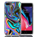 Apple iPhone 7/8 Plus Blue Paint Swirl Design Double Layer Phone Case Cover