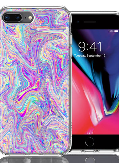 Apple iPhone 7/8 Plus Paint Swirl Design Double Layer Phone Case Cover