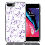 Apple iPhone 7/8 Plus Purple Marble Design Double Layer Phone Case Cover