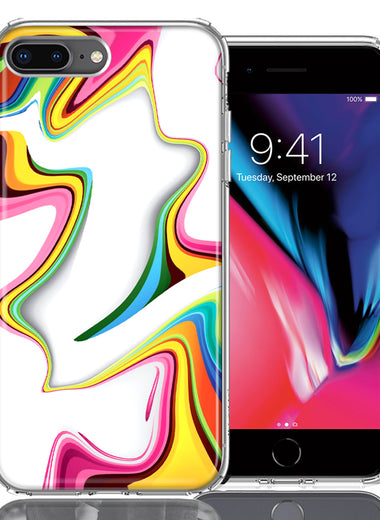Apple iPhone 7/8 Plus Rainbow Abstract Design Double Layer Phone Case Cover