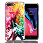 Apple iPhone 7/8 Plus Rainbow Flower Abstract Design Double Layer Phone Case Cover