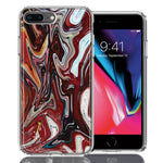 Apple iPhone 7/8 Plus Red White Abstract Design Double Layer Phone Case Cover