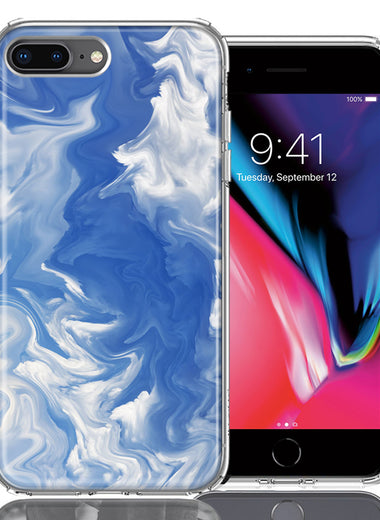 Apple iPhone 7/8 Plus Sky Blue Swirl Design Double Layer Phone Case Cover