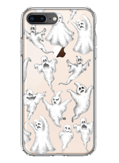 Apple iPhone 8 Plus Cute Halloween Spooky Floating Ghosts Horror Scary Hybrid Protective Phone Case Cover