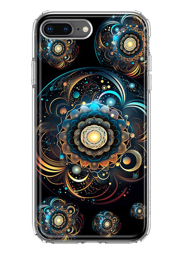 Apple iPhone 8 Plus Mandala Geometry Abstract Multiverse Pattern Hybrid Protective Phone Case Cover