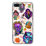 Apple iPhone 8 Plus Cute Halloween Spooky Horror Scary Neon Characters Hybrid Protective Phone Case Cover