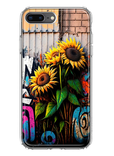 Apple iPhone 8 Plus Sunflowers Graffiti Painting Art Hybrid Protective Phone Case Cover