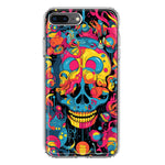 Apple iPhone 8 Plus Psychedelic Trippy Death Skull Pop Art Hybrid Protective Phone Case Cover