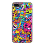 Apple iPhone 8 Plus Psychedelic Trippy Happy Characters Pop Art Hybrid Protective Phone Case Cover