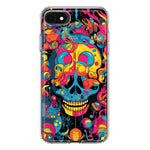 Apple iPhone SE 2nd 3rd Generation Psychedelic Trippy Death Skull Pop Art Hybrid Protective Phone Case Cover